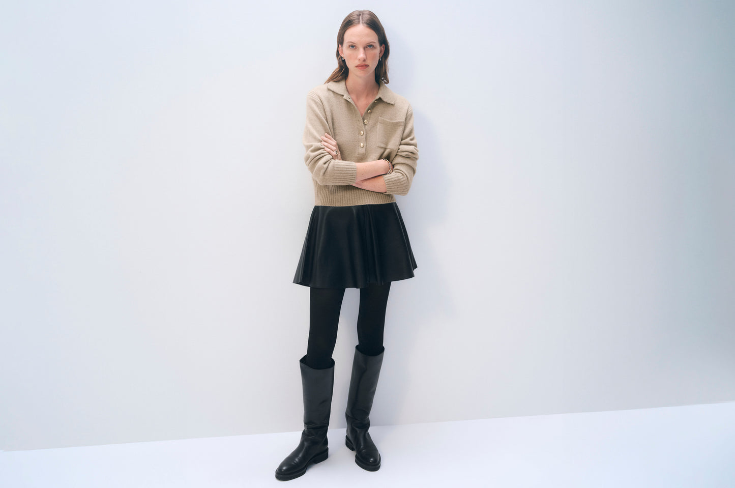 Cashmere Gold Button Polo