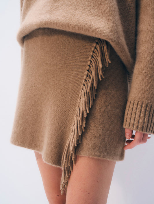 Cashmere Fringe Skirt