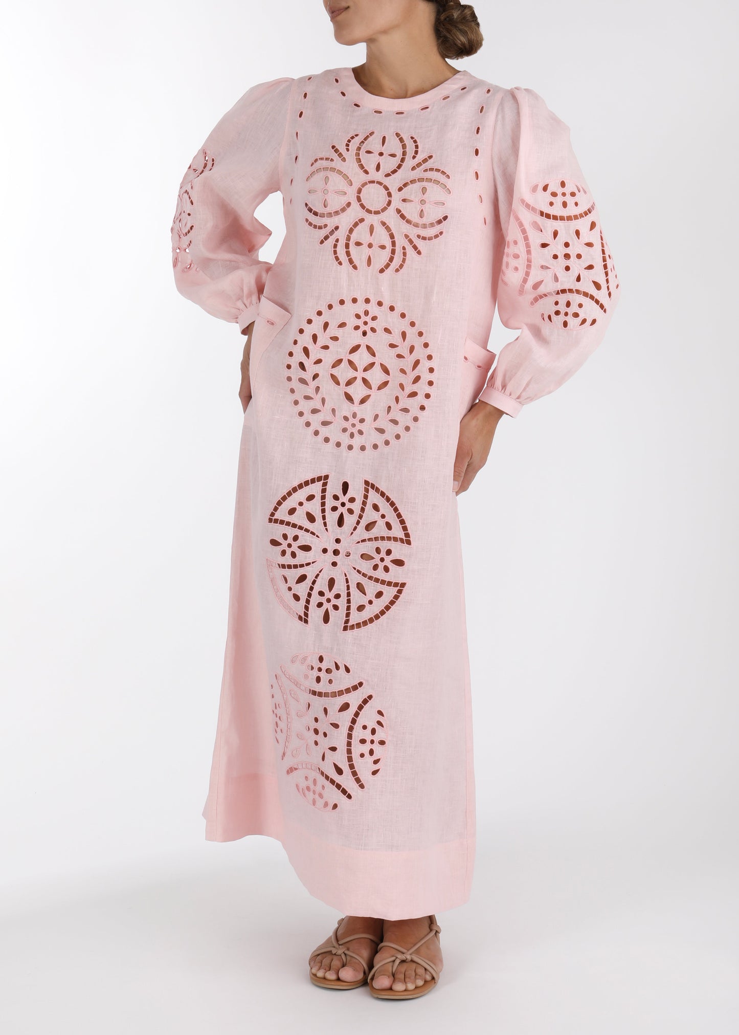 Richelieu Ukrainian Dress -Blush Pink