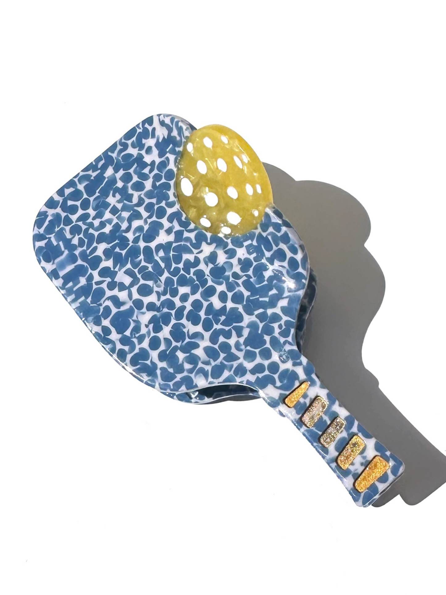 Hand-painted Pickleball Paddle Claw Hair Clip | Eco-Friendly: Blue Speckle