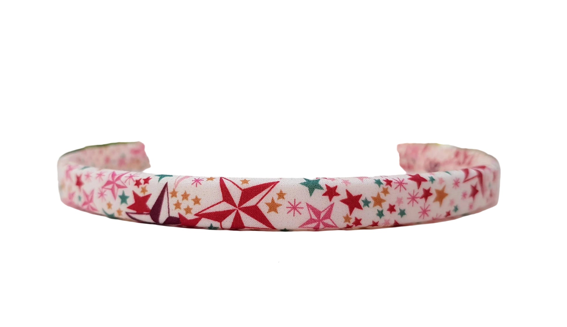 Star-pattern headband in red, white, green, and gold