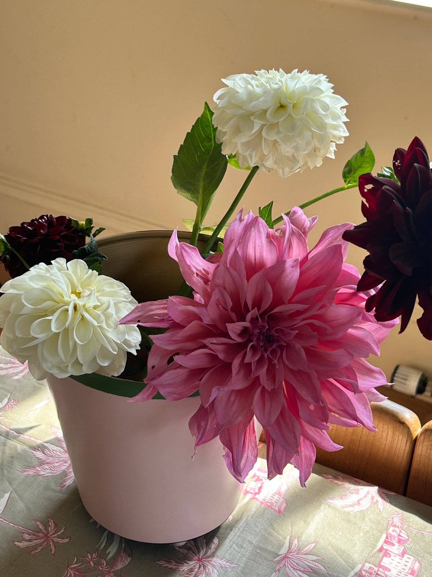 The Penny Planter with Pink and Green Rim