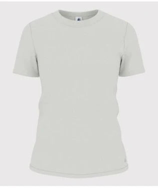 Light gray crew neck short-sleeve tee for women