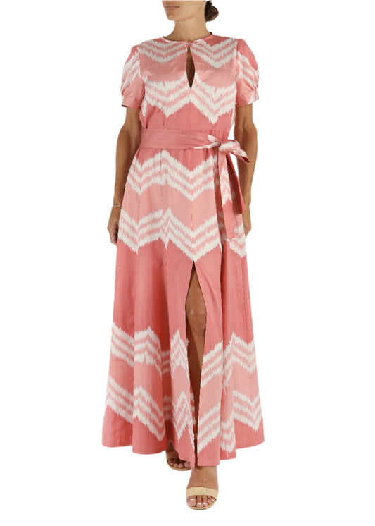 Lyford Silk Ikat Dress - Pink, White