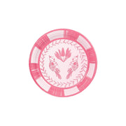 Lovebirds Josephine salad and dessert plate, pink with bird-and-leaf design.