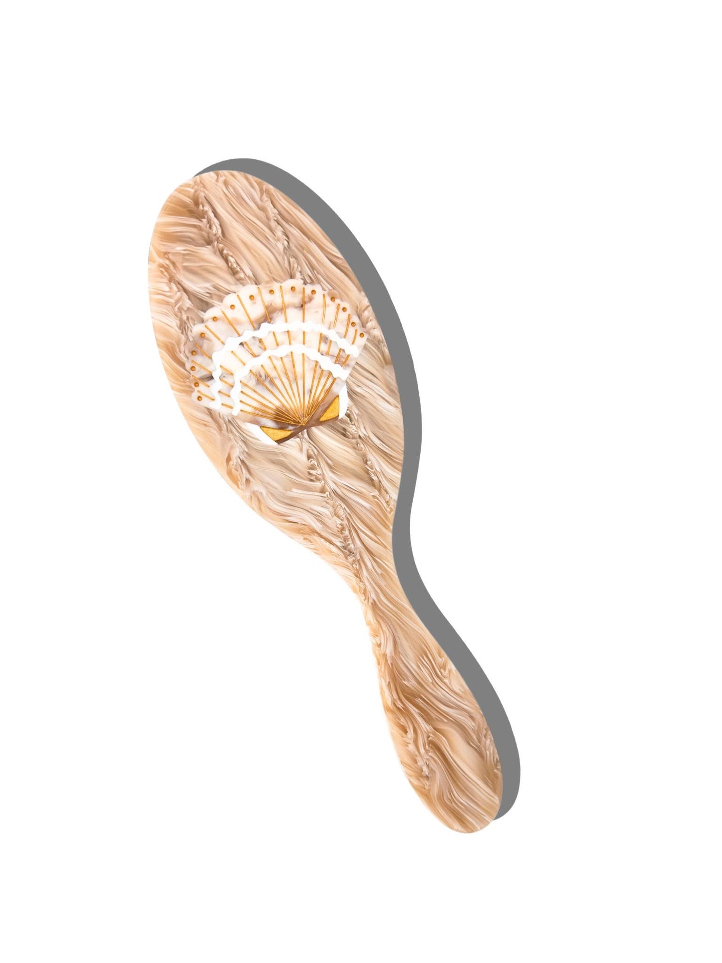 Hand-painted Seashell Acetate 2-1 Daily Hair Brush