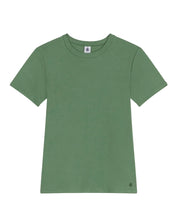 Petit bateau kids green crewneck T-shirt with short sleeves, small chest logo