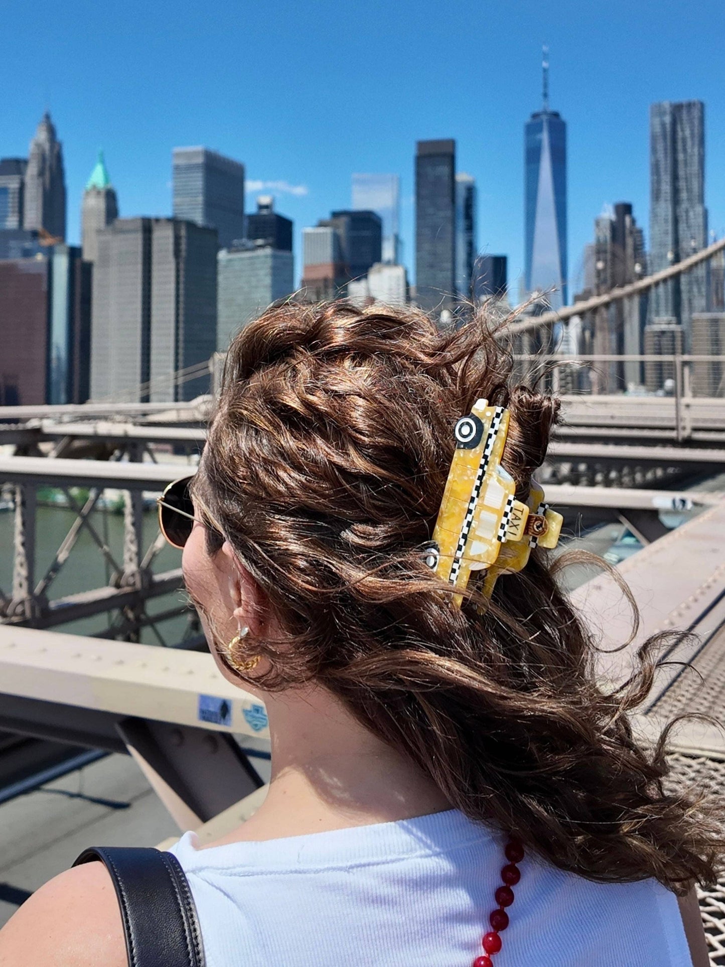 Hand-painted Yellow Taxi Cab Claw Hair Clip | Eco-Friendly