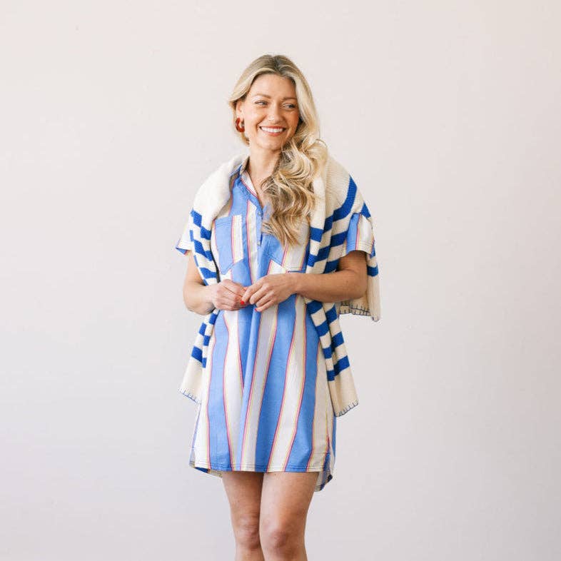 Cabana Stripe Getaway Mini Dress: XS