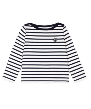 Long sleeve Breton top, navy and white horizontal stripes, long sleeves, crew neck