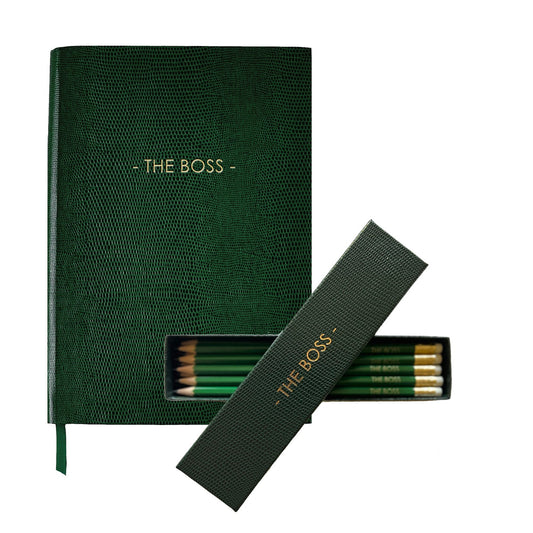 The Boss Notebook + Pencils Gift Set