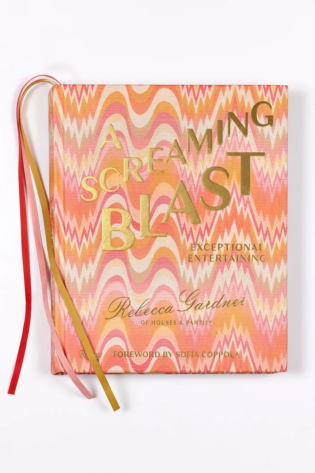 Decorative book cover with zigzag pattern and large gold title letters