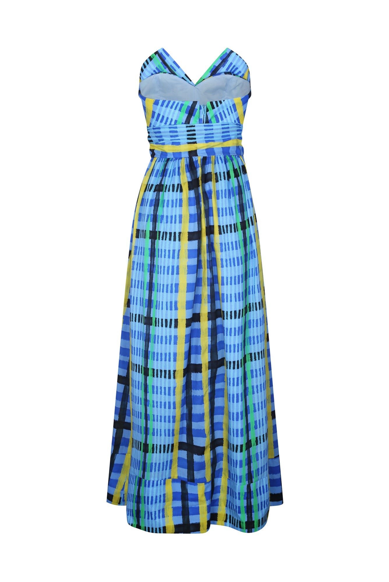 Charro Dress in Tartan Charra Azul Print