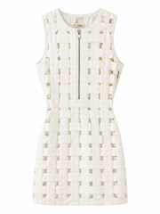 Celine by Phoebe Philo vintage patchwork sleeveless shift dress, off-white