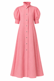 Venetia Short Sleeves Dress - Flamingo Pink