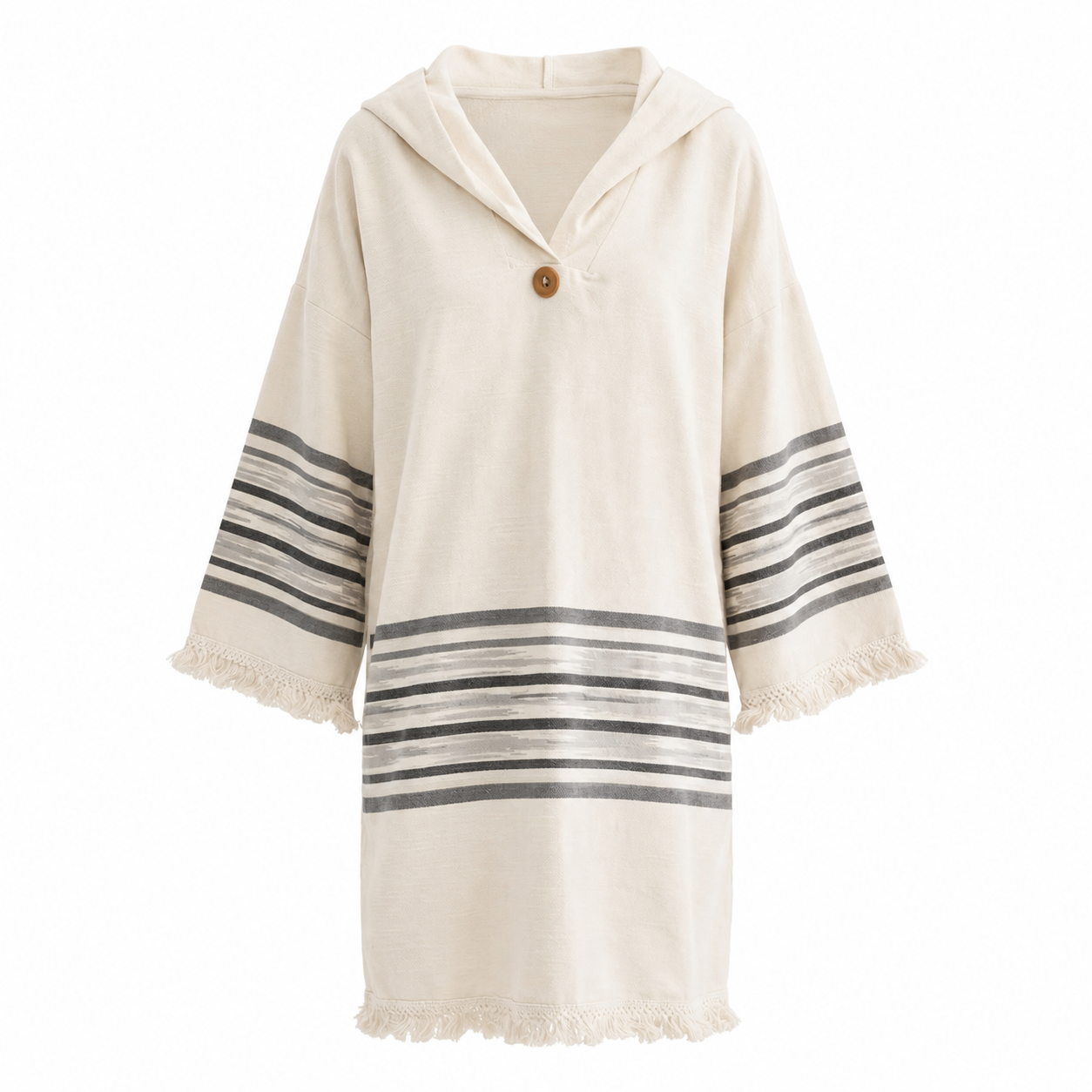 Hooded Pesthamal Mini Dress Natural