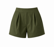Adriana Degreas solid green shorts with pleated front