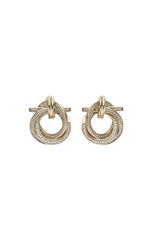 Ferragammo Twisted Gancini earrings with crystals