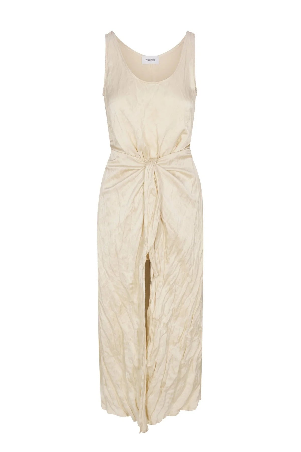 D.K. Midi Wrap Dress in Lustrous Crinkle Weave