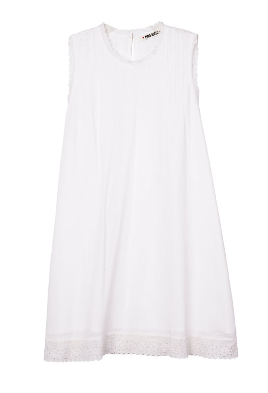 Ebba White Embroidered Cotton Dress
