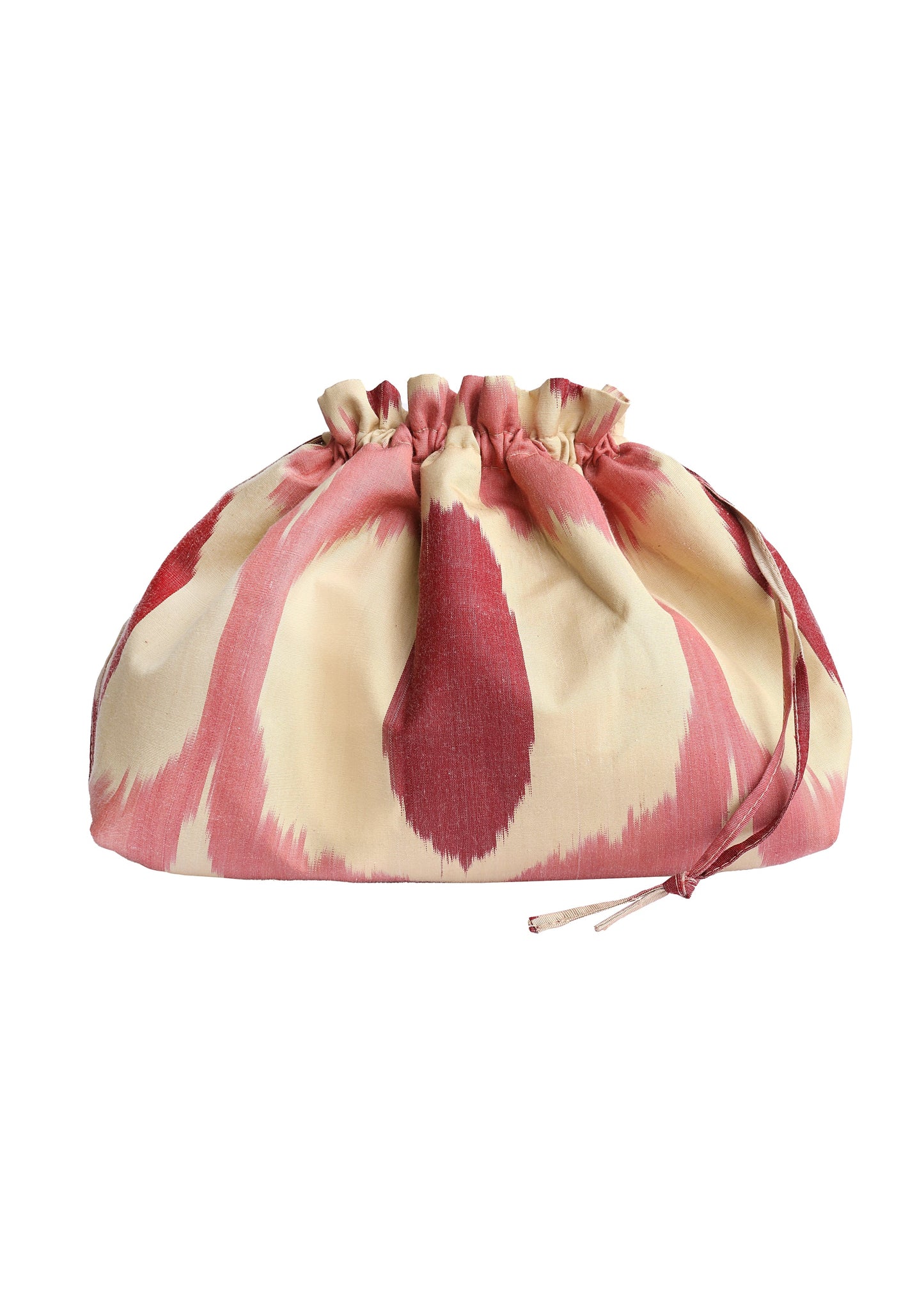 Sabrina Silk Ikat Party Purse- Pink, Red, Ivory