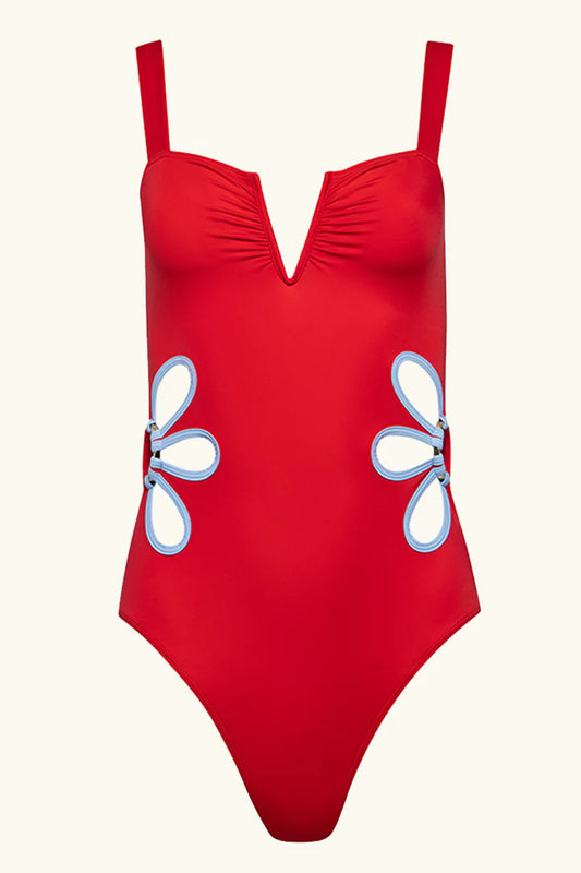 Flora One Piece Poppy & Blue