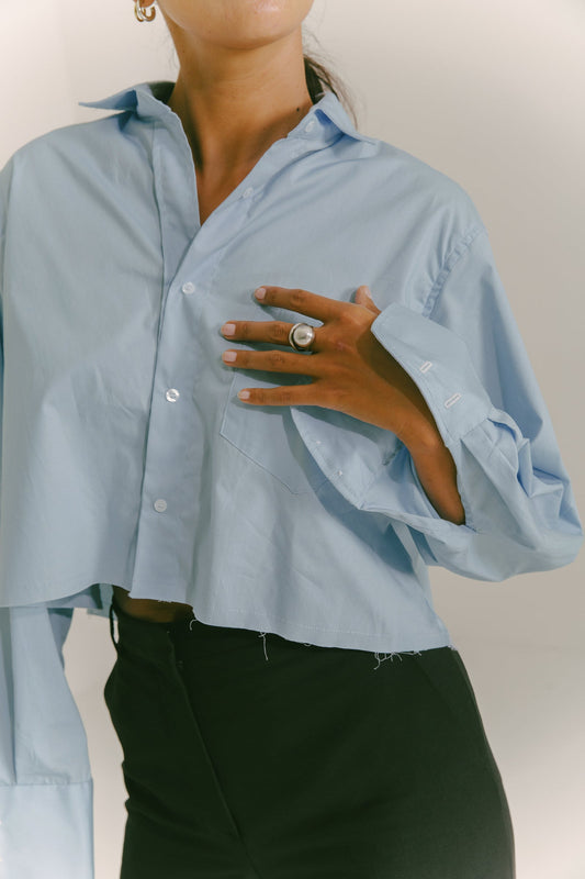The Cropped Boyfriend Shirt, multiple colorways