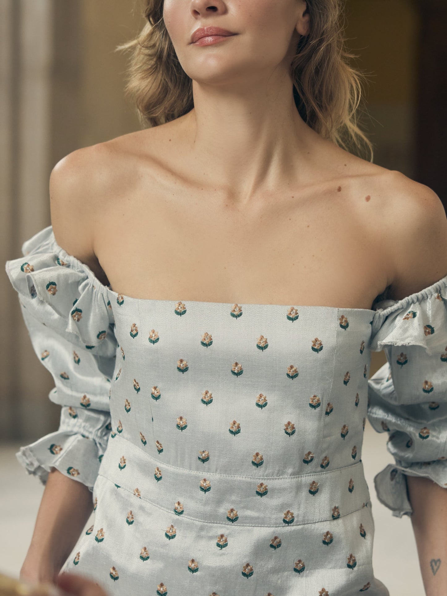 Desirae Embroidered Midi Dress