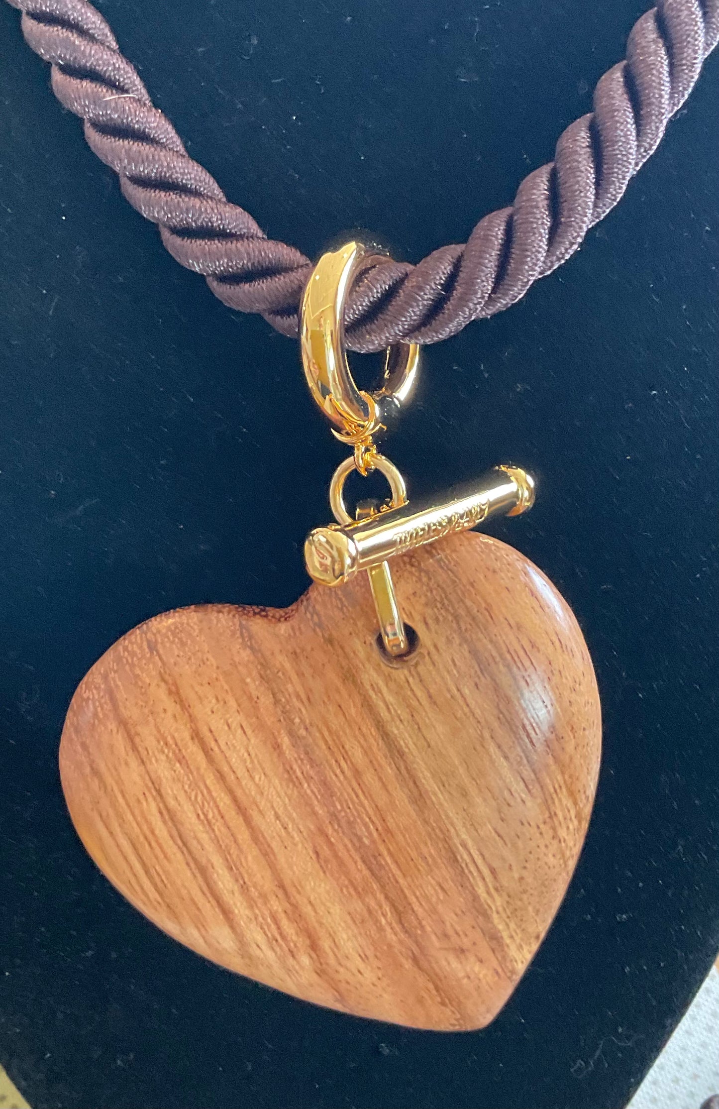 Short Cord Necklace with Large Heart