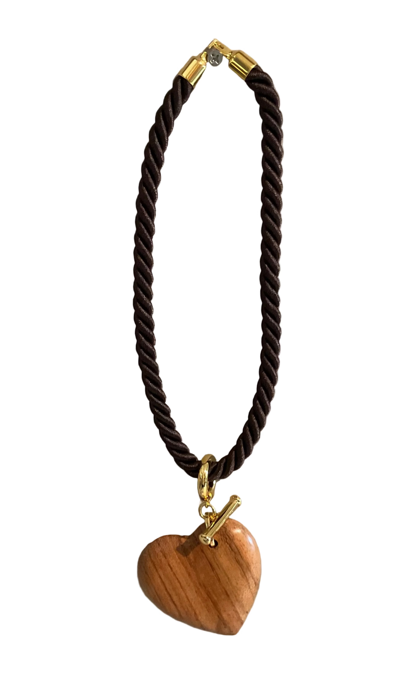 Short Cord Necklace with Large Heart