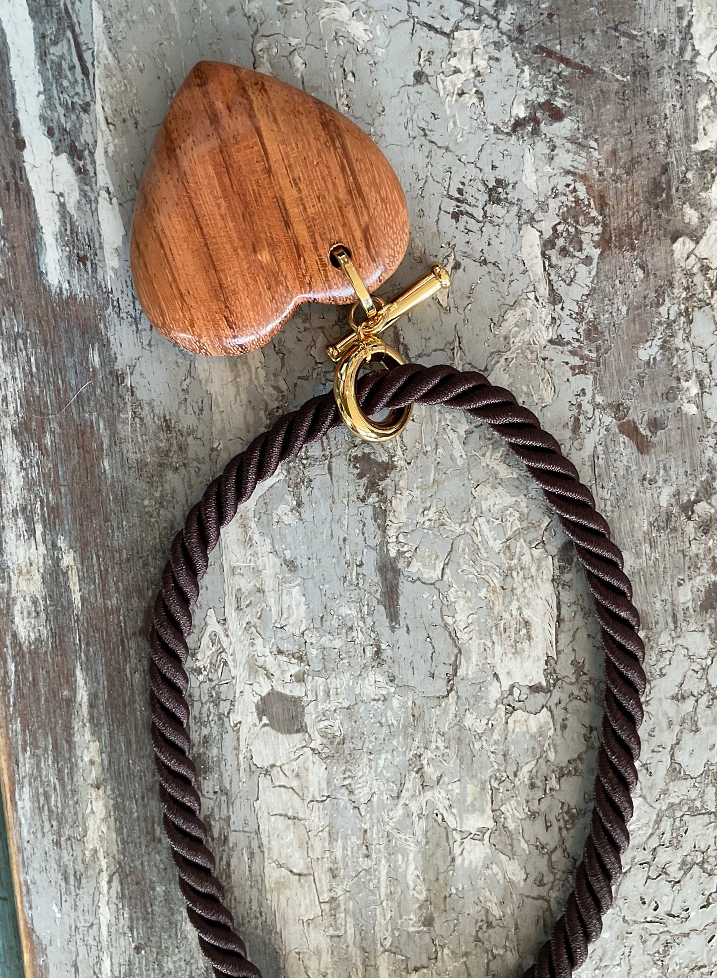 Short Cord Necklace with Large Heart