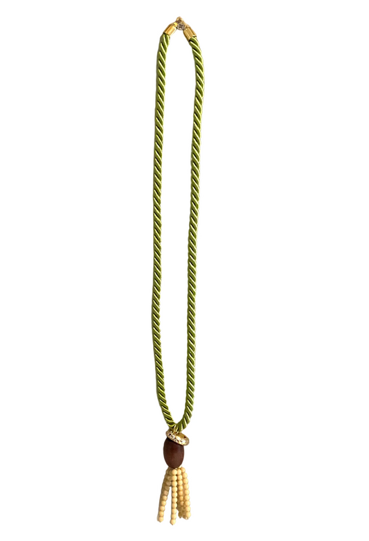 Long Green Cord Necklace