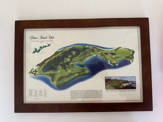 Fisher's Island Golf Course Map (Framed)