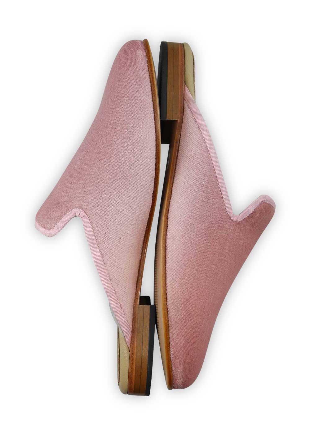Women's Shearling-Lined Velvet Slippers, Rose