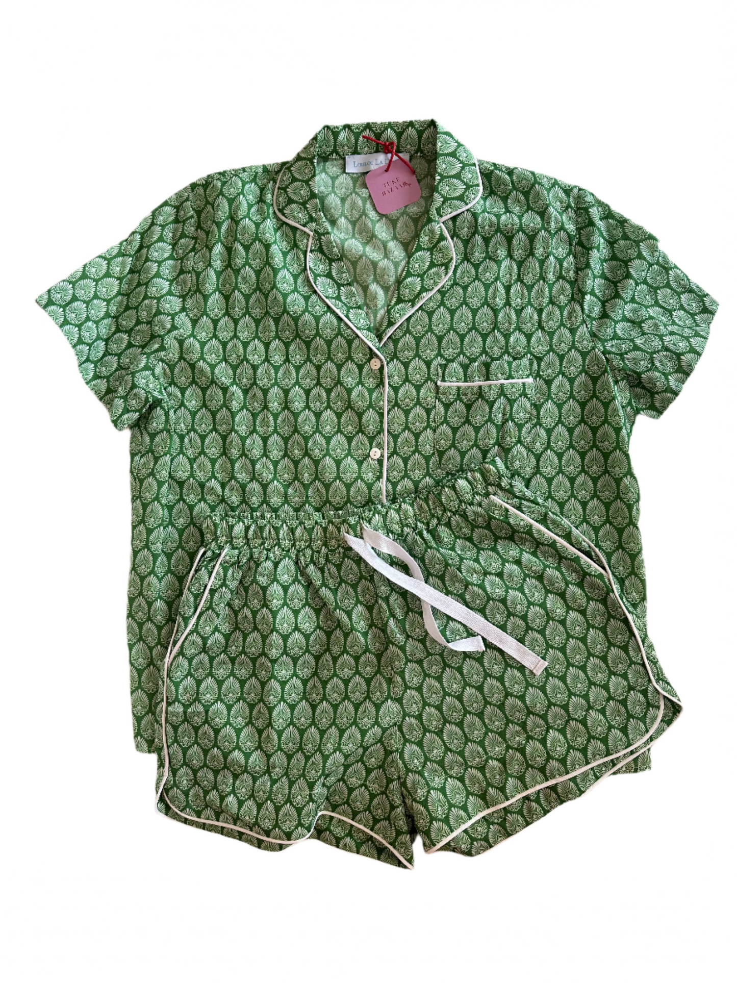 Sleepwear Short Set Geometric Green