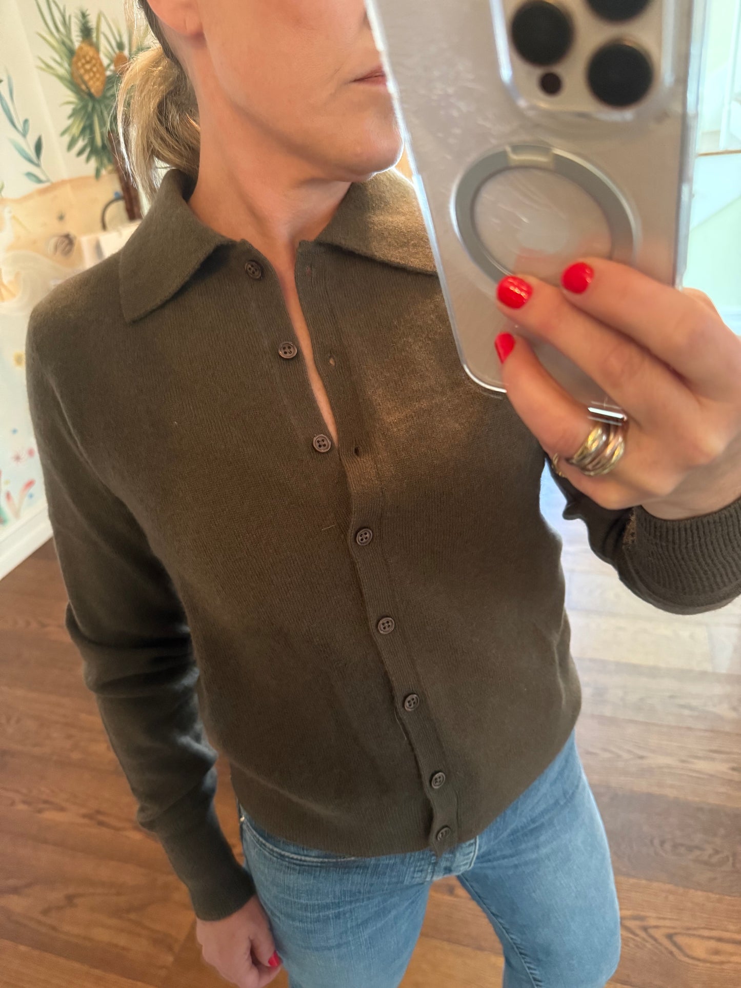 Cashmere Collared Cardigan