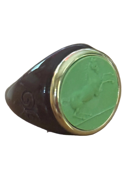 Hore Plexi Brown Base with Gold and Light Green Motif