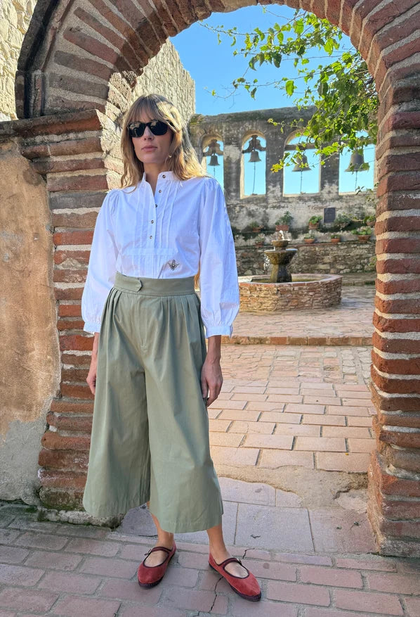 Ciao Lucia Khaki High-Waisted Pant