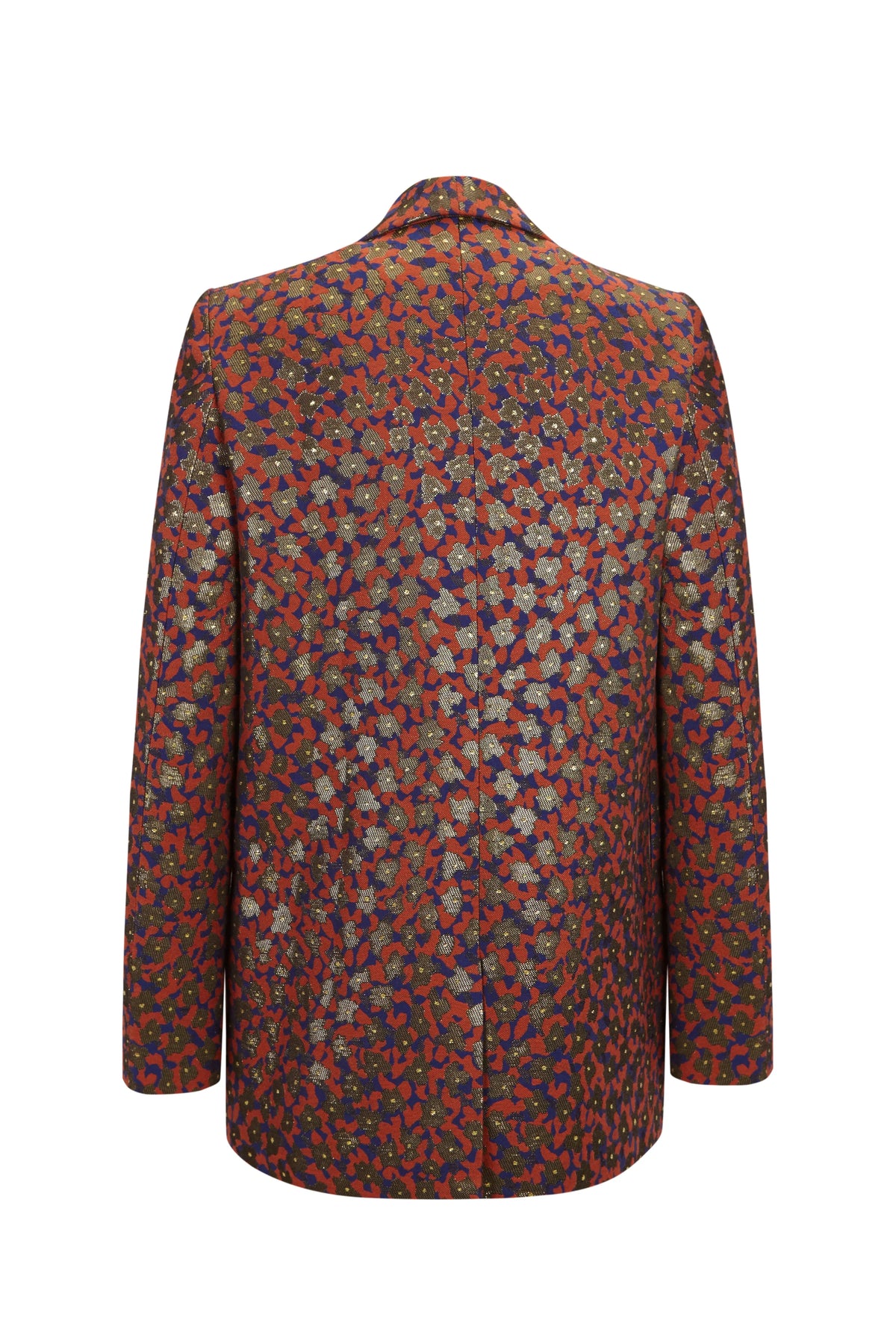 Jude blazer back view with multicolor confetti print and long sleeves