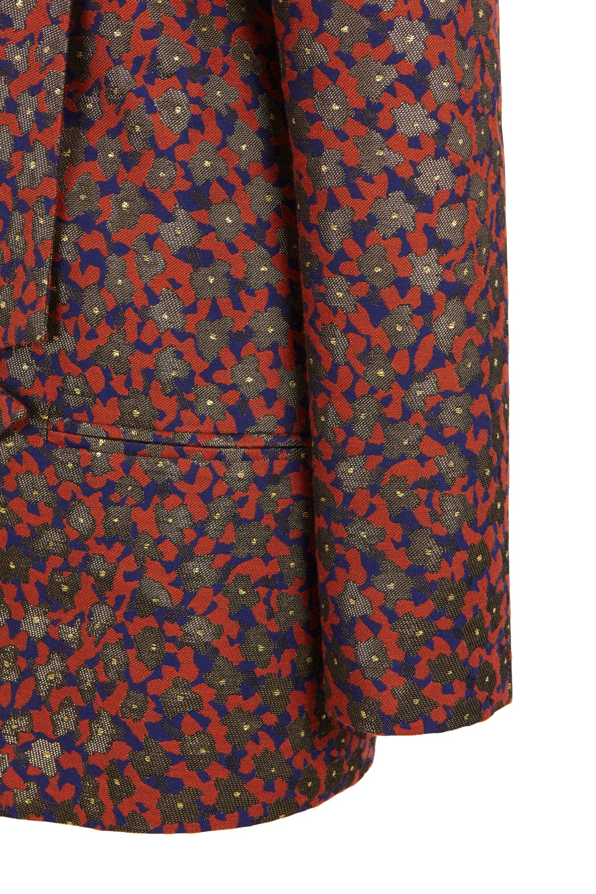 Confetti print blazer fabric with buttoned pocket detail and long sleeve cuff