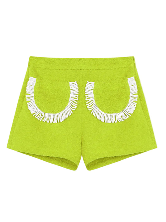Carambola Shorts Fringed Lime