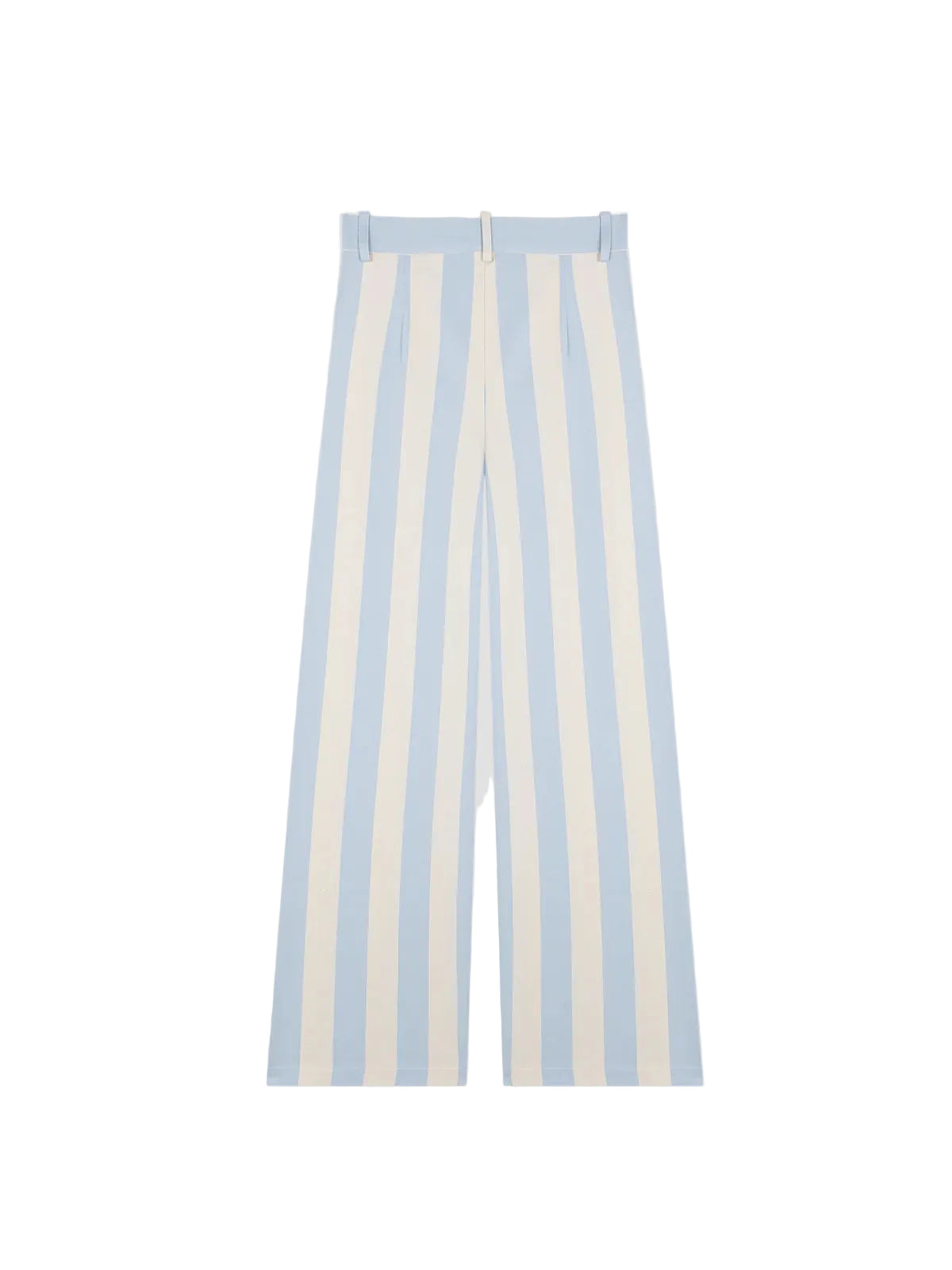 Light blue and cream vertically striped pants, relaxed wide-leg fit