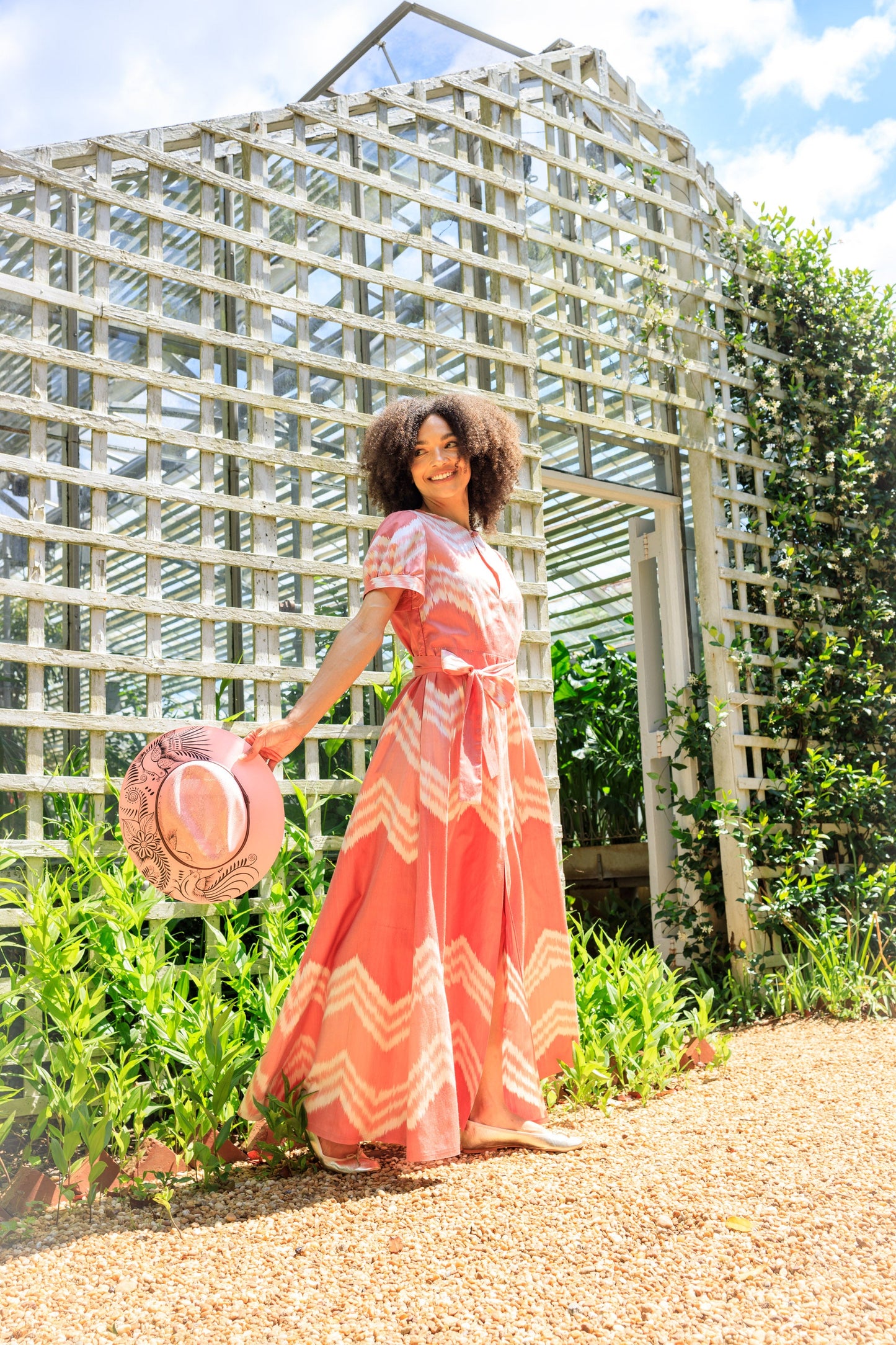 Lyford Silk Ikat Dress - Pink, White