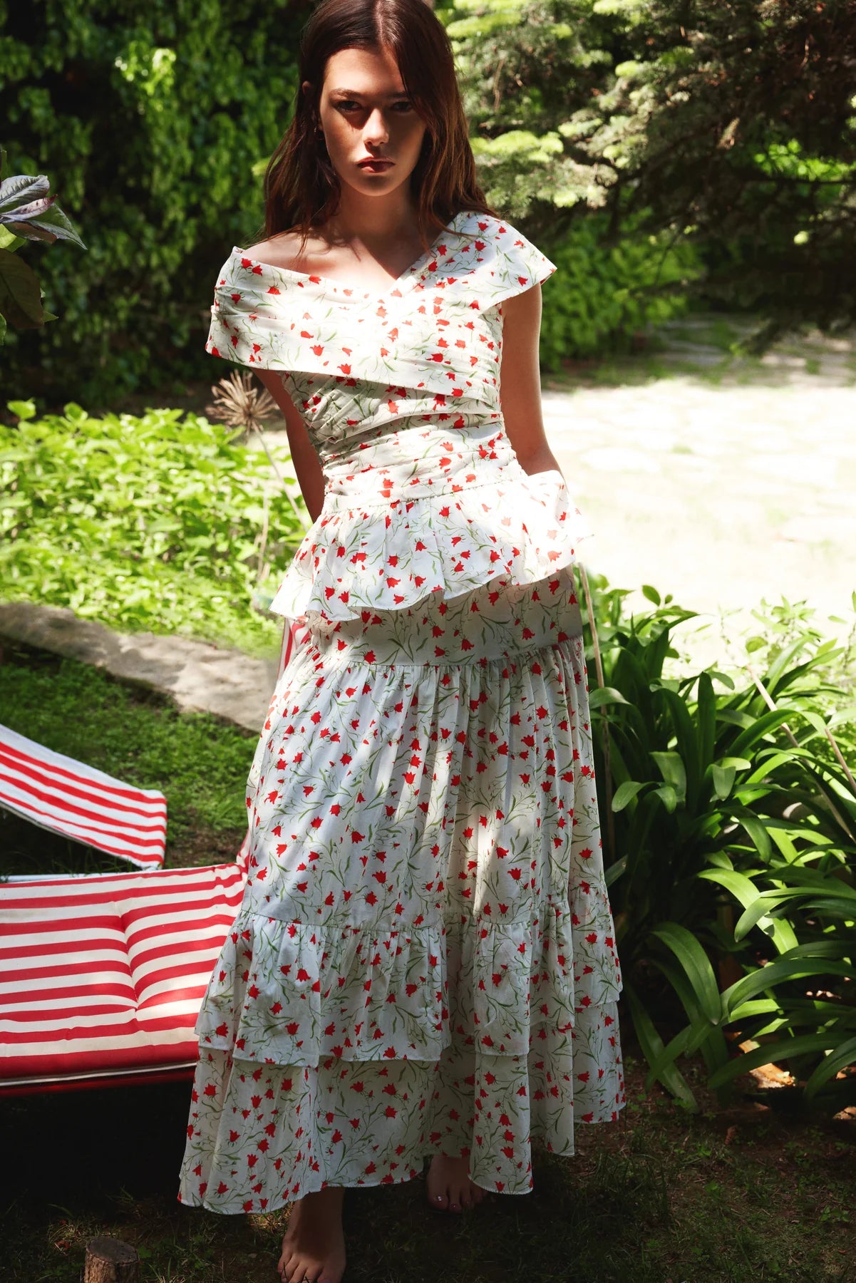 Elsa Skirt in Black & Red Floral