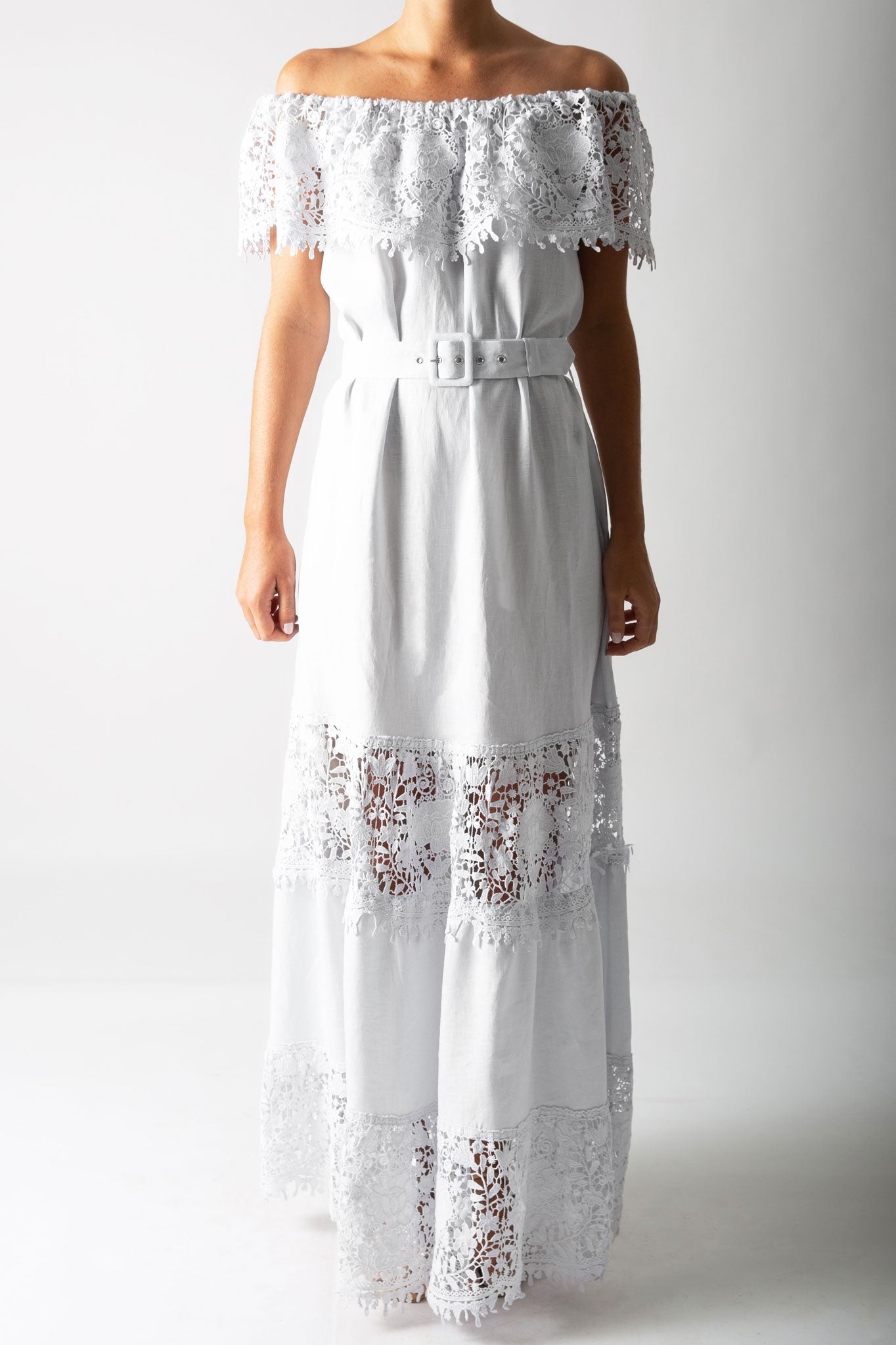 Maeve Pure White Linen Dress