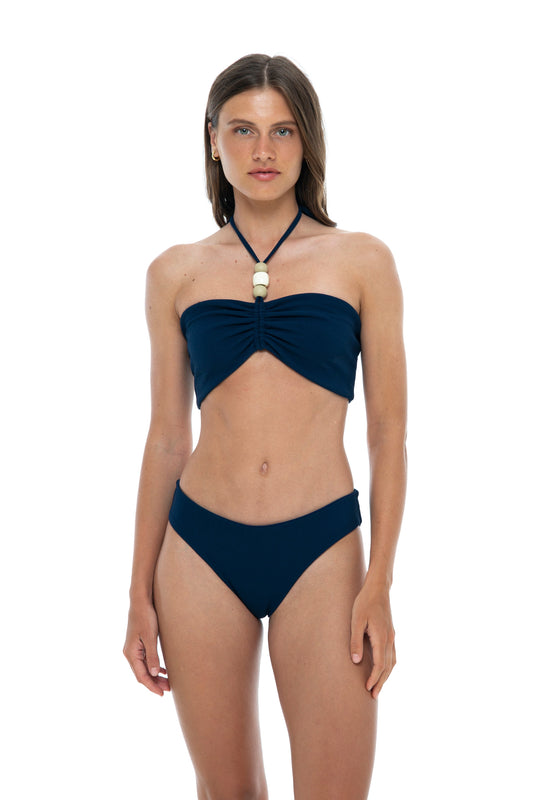 Africana Margot Top + Sophie Bikini Bottom Swimsuit - Navy