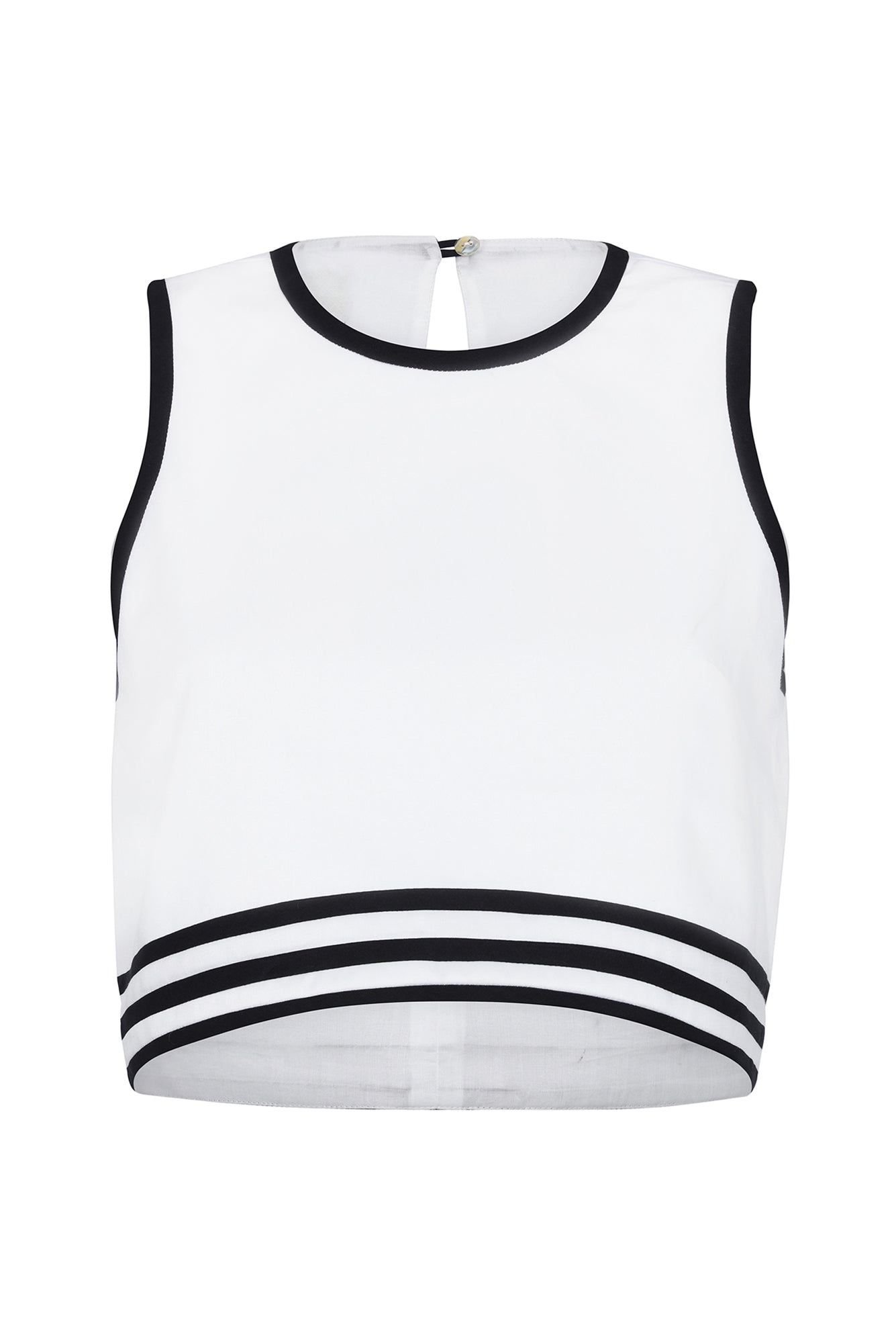 Ponche Top in White / Navy