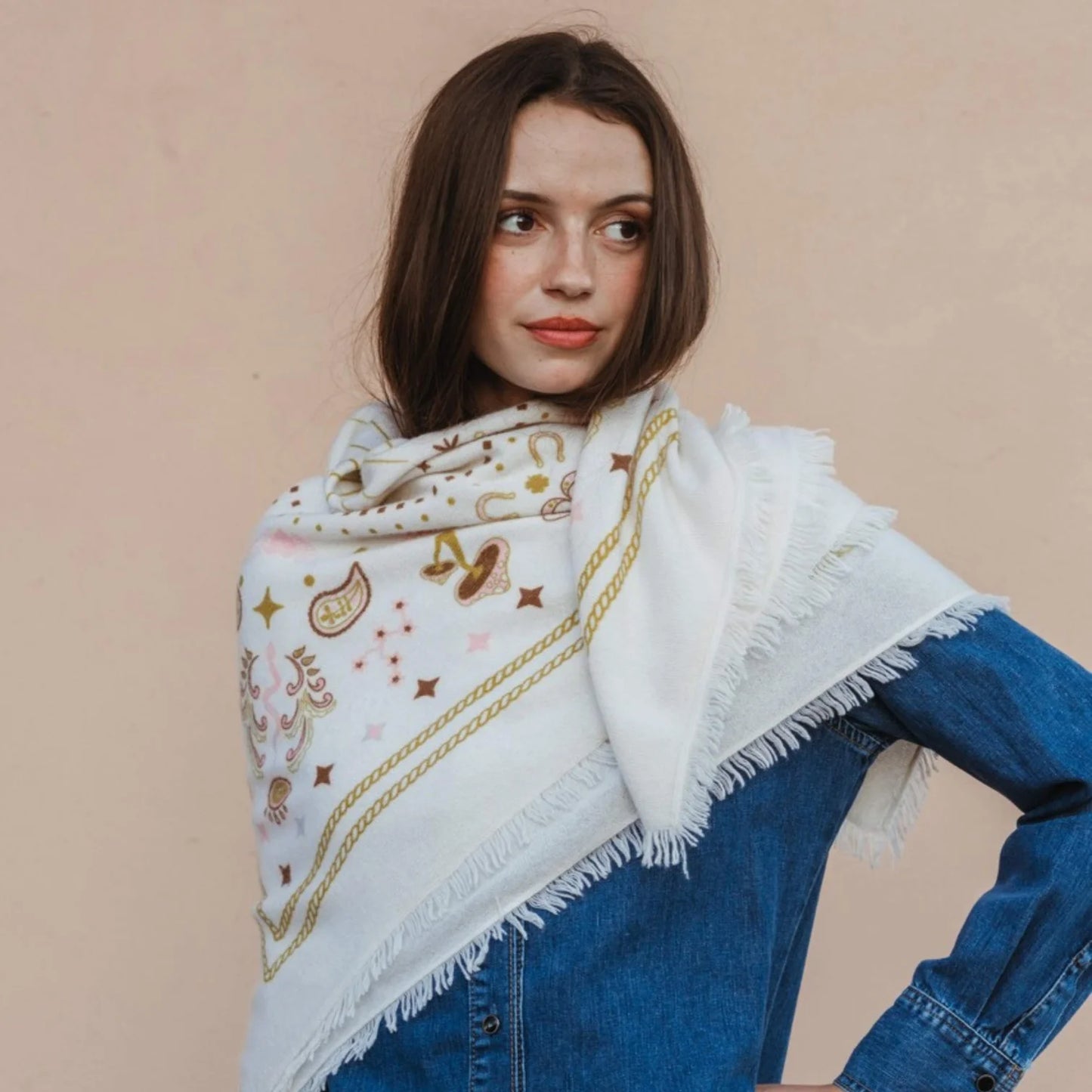 Cosmic Rodeo Cashmere Bandana Sweater Wrap