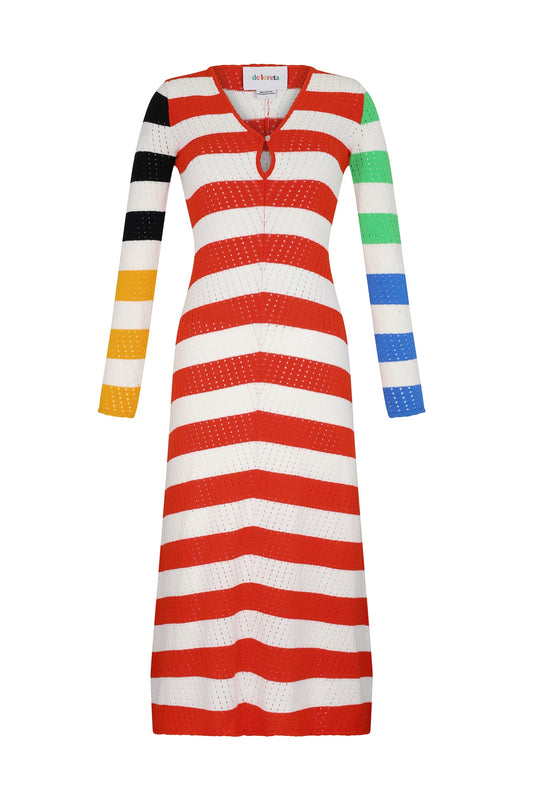 Rocoto Dress in Multicolor Bold Stripes