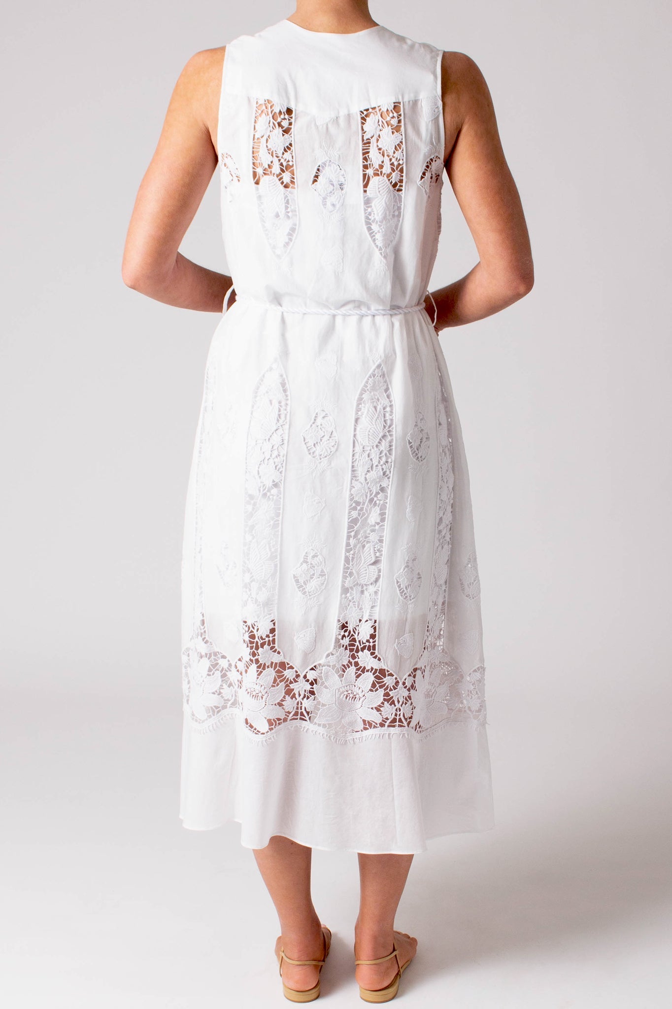 Alexia Embroidered Cotton Dress - Pure White